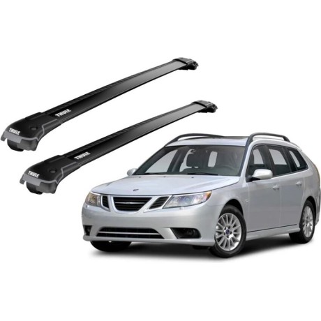 Barras THULE EDGE para autos SAAB 9-3 SportCombi 2005 a 2012 negro