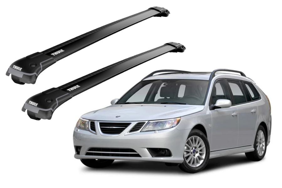 Barras THULE EDGE para autos SAAB 9-3 SportCombi 2005 a 2012 negro