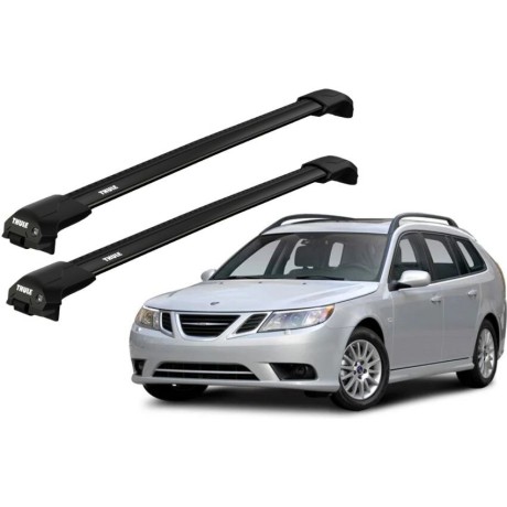 Barras THULE EDGE Flush para autos SAAB 9-3 SportCombi 2005 a 2012 negro
