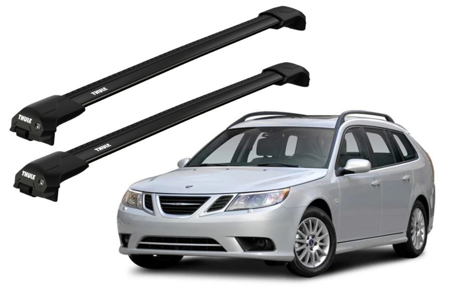 Barras THULE EDGE Flush para autos SAAB 9-3 SportCombi 2005 a 2012 negro
