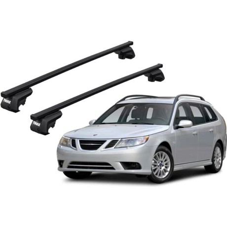 Barras THULE EVO SquareBar para autos SAAB 9-3 SportCombi 2005 a 2012