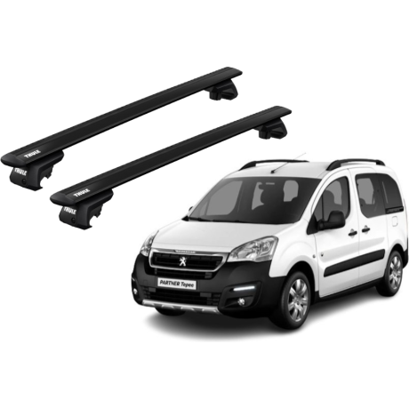 Barras THULE EVO WingBar para autos PEUGEOT Partner Tepee desde 2008 negro