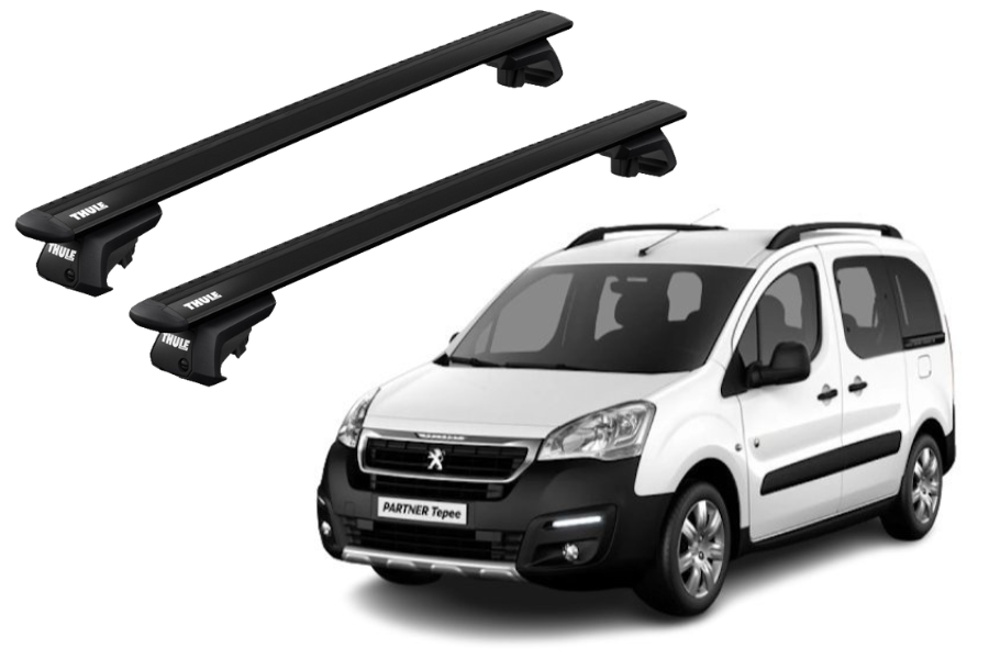 Barras THULE EVO WingBar para autos PEUGEOT Partner Tepee desde 2008 negro