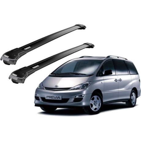 Barras THULE EDGE para autos TOYOTA Previa 2000 a 2002 negro