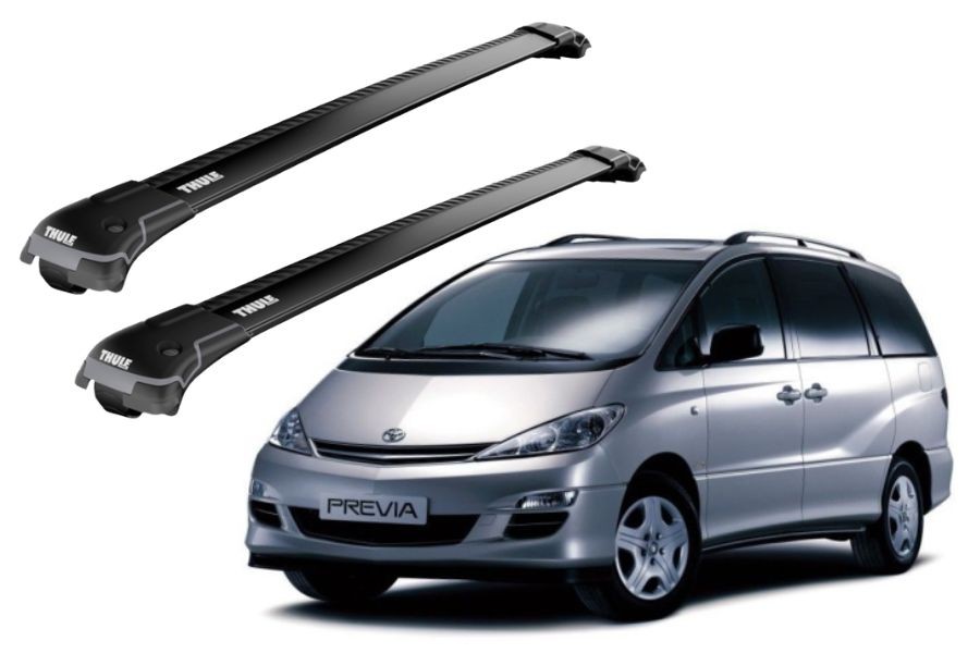 Barras THULE EDGE para autos TOYOTA Previa 2000 a 2002 negro