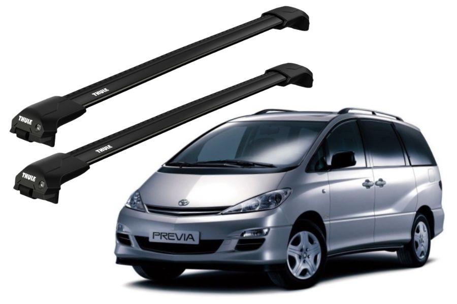 Barras THULE EDGE Flush para autos TOYOTA Previa 2000 a 2002 negro