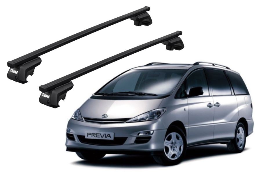 Barras THULE EVO SquareBar para autos TOYOTA Previa 2000 a 2002