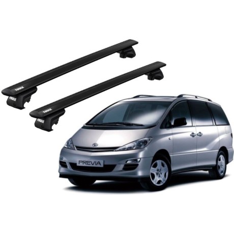 Barras THULE EVO WingBar para autos TOYOTA Previa 2000 a 2002 negro