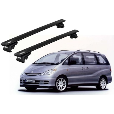 Barras THULE EVO WingBar para autos TOYOTA Estima 2000 a 2005 negro