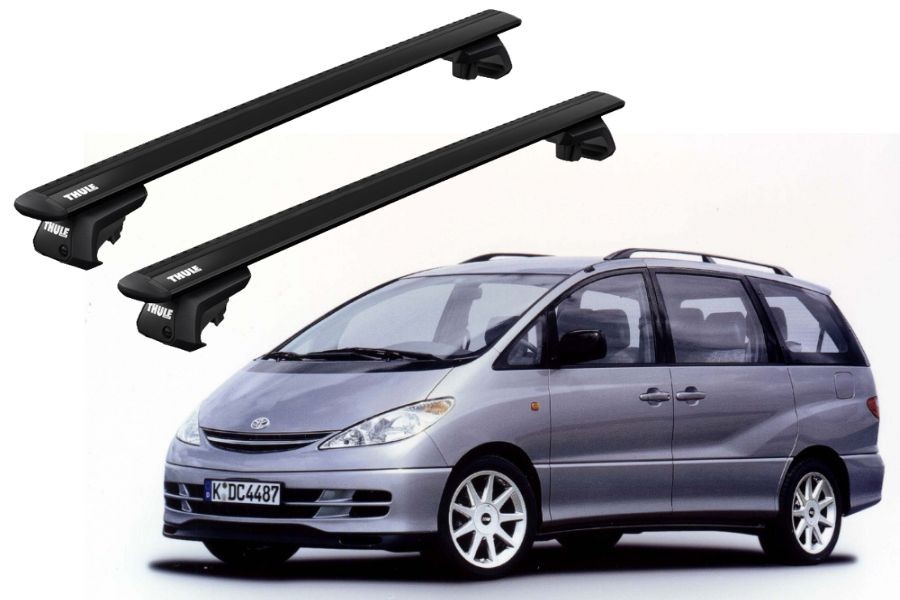 Barras THULE EVO WingBar para autos TOYOTA Estima 2000 a 2005 negro