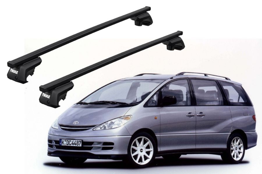 Barras THULE EVO SquareBar para autos TOYOTA Estima 2000 a 2005