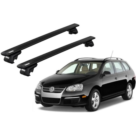 Barras THULE EVO WingBar para autos VOLKSWAGEN Jetta Variant desde 2008 negro