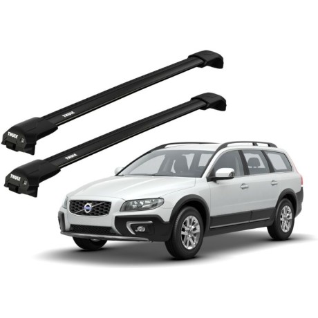 Barras THULE EDGE Flush para autos VOLVO XC70 2000 a 2002 negro