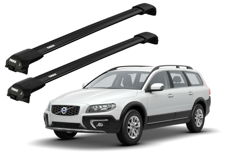 Barras THULE EDGE Flush para autos VOLVO XC70 2000 a 2002 negro