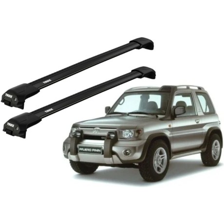 Barras THULE EDGE Flush para autos MITSUBISHI Montero Pinin 2000 a 2006 negro