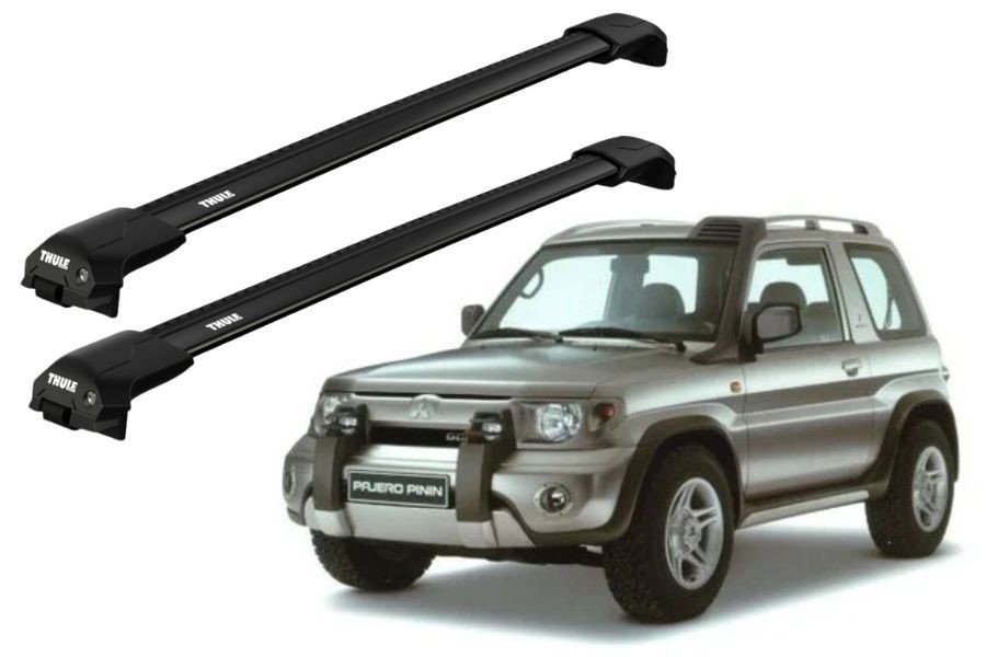 Barras THULE EDGE Flush para autos MITSUBISHI Montero Pinin 2000 a 2006 negro