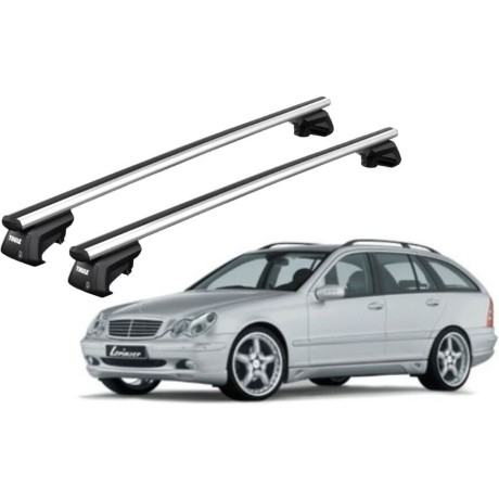 Barras THULE SmartRack XT AluBar para autos MERCEDES BENZ C-Class (W203) 2000 a 2003