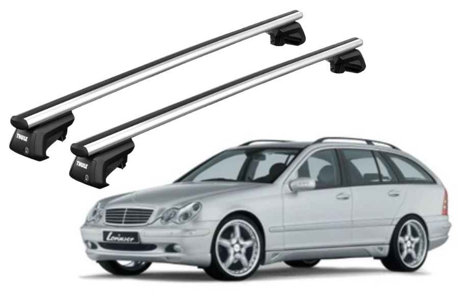 Barras THULE SmartRack XT AluBar para autos MERCEDES BENZ C-Class (W203) 2000 a 2003