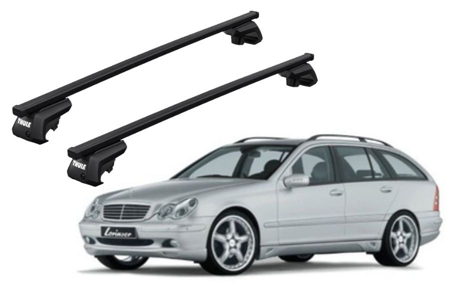 Barras THULE EVO SquareBar para autos MERCEDES BENZ C-Class (W203) 2000 a 2003
