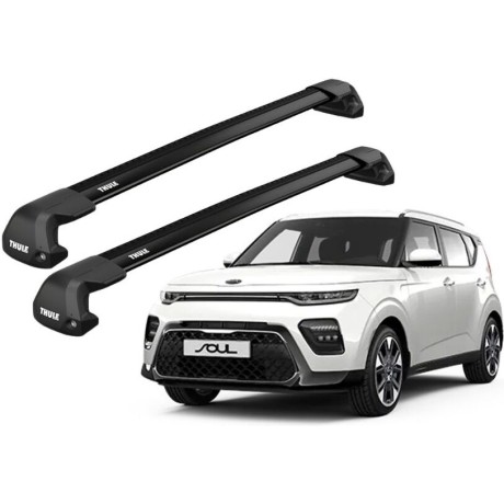 Barras THULE EDGE Flush para autos KIA SOUL 2019 a 2021 negro