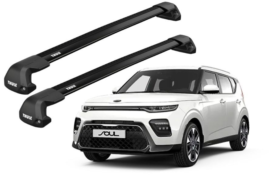 Barras THULE EDGE Flush para autos KIA SOUL 2019 a 2021 negro