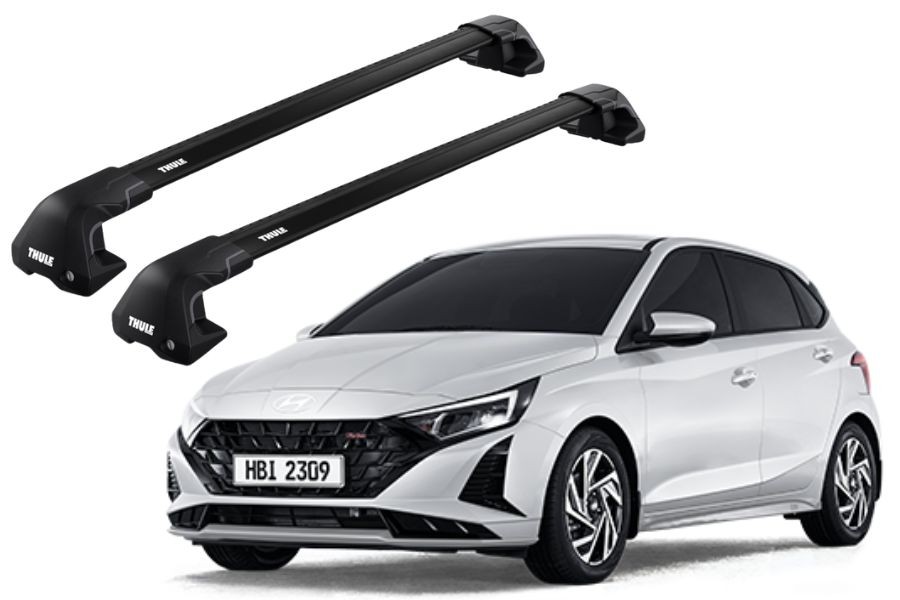 Barras THULE EDGE Flush para autos HYUNDAI i20 desde 2020-2022 negro