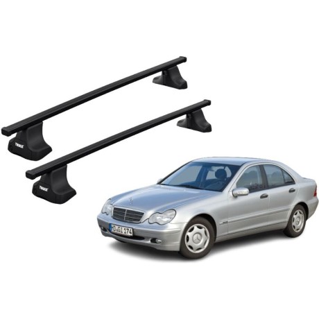 Barras THULE SquareBar para autos MERCEDES BENZ C-Class (W203) 2000 a 2003
