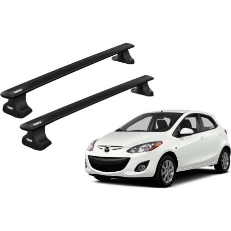 Barras THULE WingBar para autos MAZDA 2 2002 a 2007 negro
