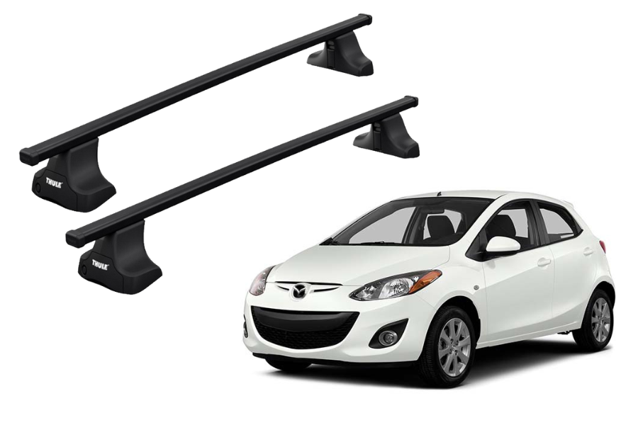 Barras THULE SquareBar para autos MAZDA 2 2002 a 2007