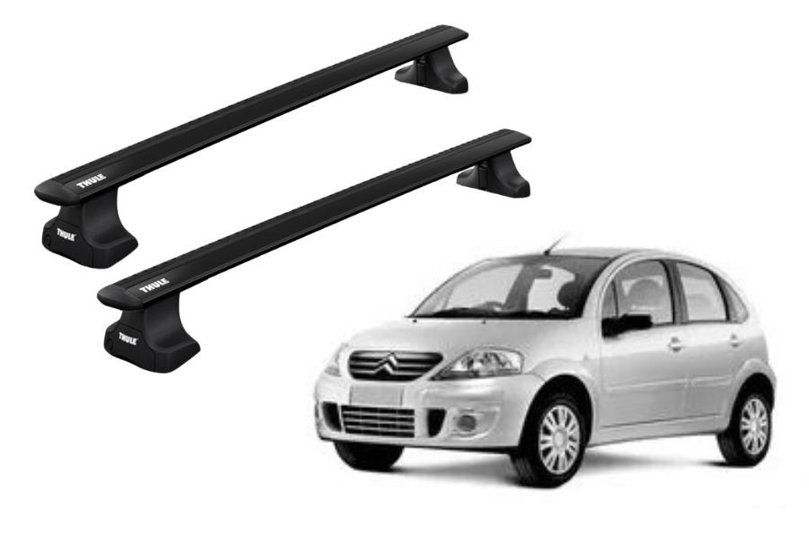 Barras THULE WingBar para autos CITROEN C3 2002 a 2009 negro