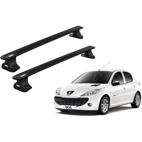 Barras THULE WingBar para autos PEUGEOT 206+ 2009 a 2012 negro
