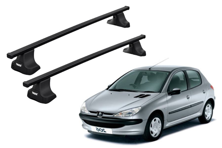 Barras THULE SquareBar para autos PEUGEOT 206 1998 a 2008