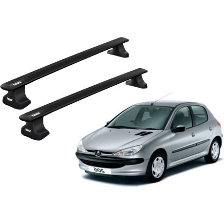 Barras THULE WingBar para autos PEUGEOT 206 1998 a 2008 negro
