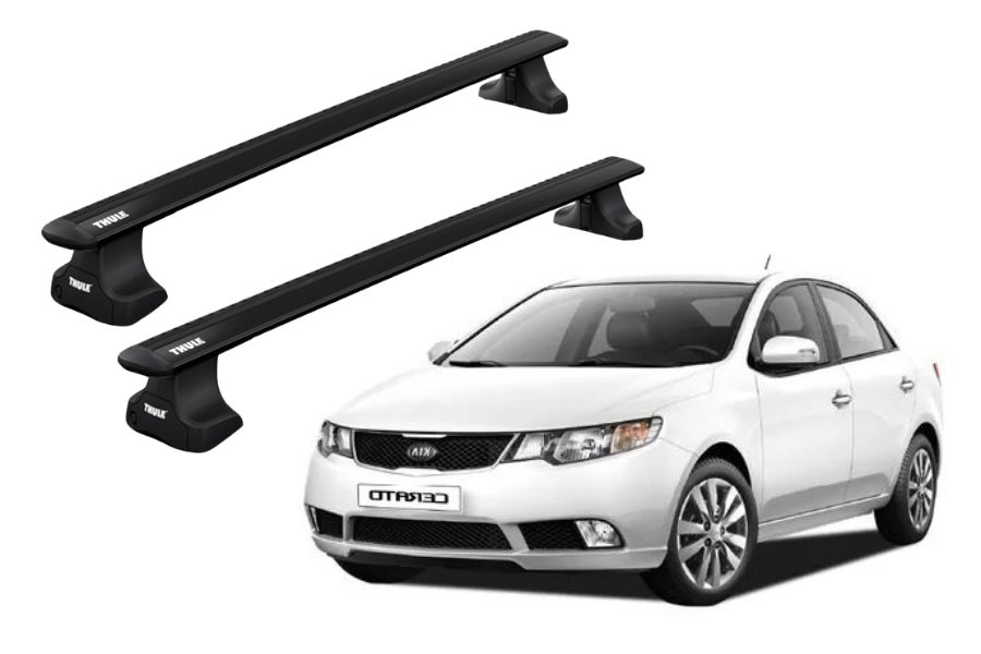 Barras THULE WingBar para autos KIA Cerato 2009 a 2012 negro