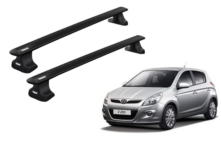 Barras THULE WingBar para autos HYUNDAI i20 2009 a 2015 negro
