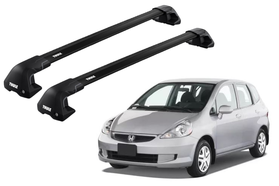 Barras THULE EDGE Flush para autos HONDA Fit 2008 a 2014 negro