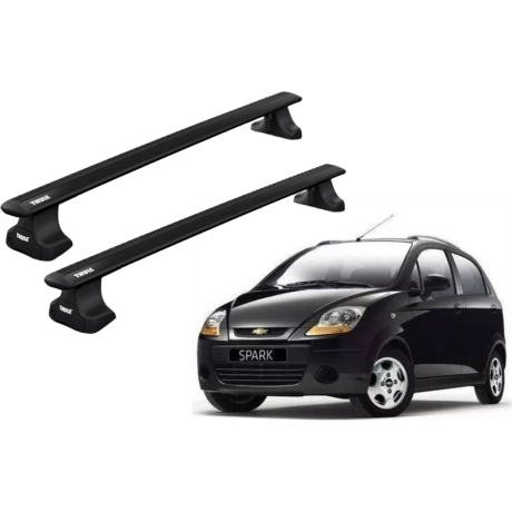 Barras THULE WingBar para autos CHEVROLET Spark 2005 a 2009 negro