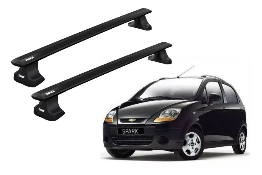 Barras THULE WingBar para autos CHEVROLET Spark 2005 a 2009 negro