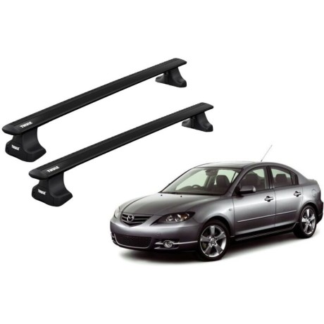 Barras THULE WingBar para autos MAZDA 3 2004 a 2009 negro