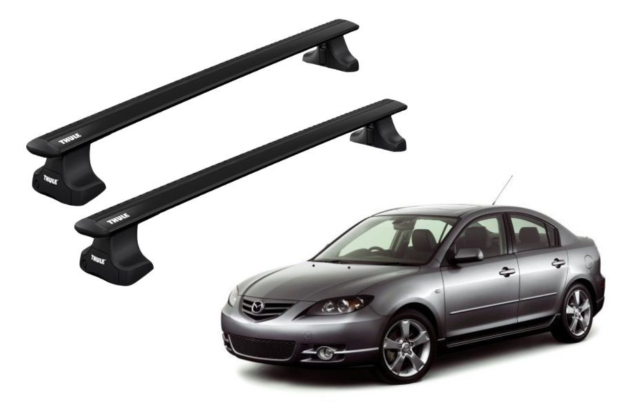 Barras THULE WingBar para autos MAZDA 3 2004 a 2009 negro