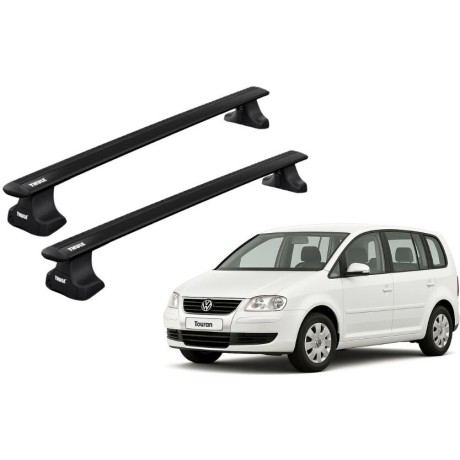 Barras THULE WingBar para autos VOLKSWAGEN Touran I (1T) 2003 a 2015 negro