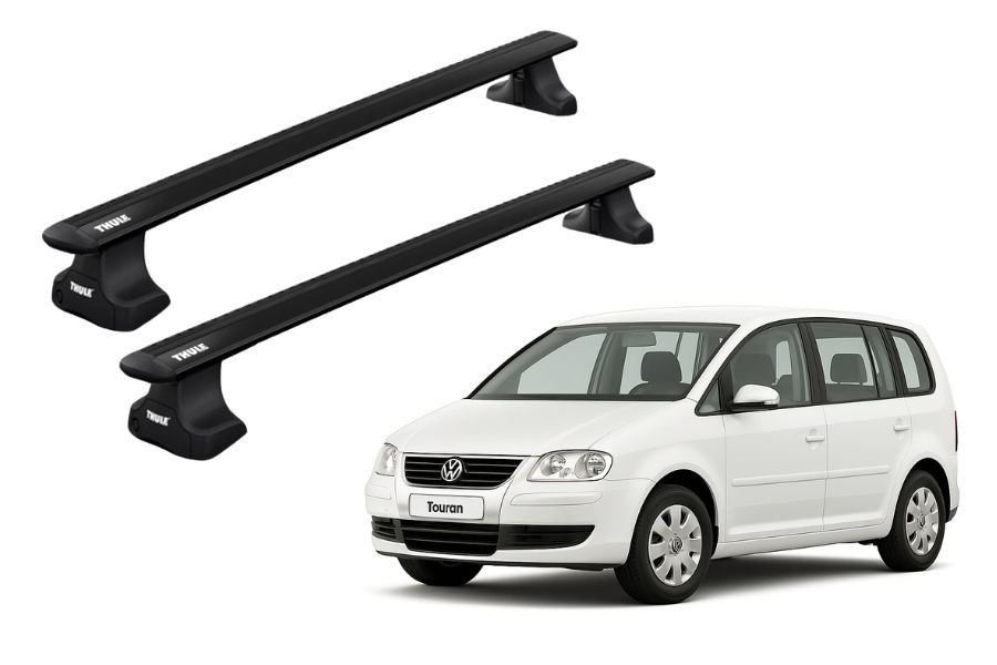 Barras THULE WingBar para autos VOLKSWAGEN Touran I (1T) 2003 a 2015 negro