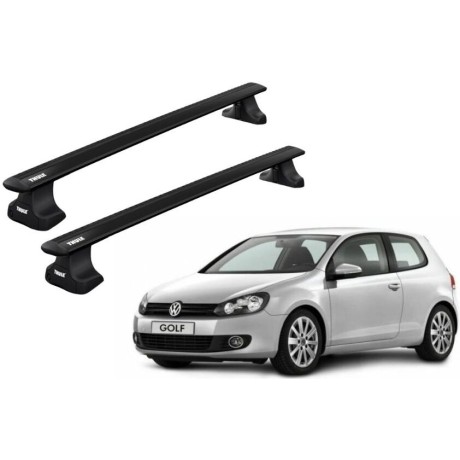 Barras THULE WingBar para autos VOLKSWAGEN Golf 2008 a 2012 negro