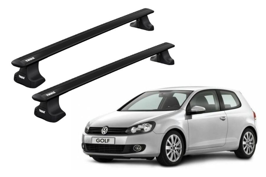 Barras THULE WingBar para autos VOLKSWAGEN Golf 2008 a 2012 negro