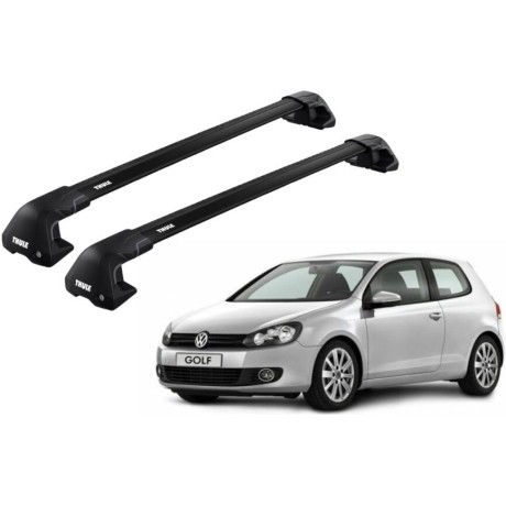 Barras THULE EDGE Flush para autos VOLKSWAGEN Golf 2008 a 2012 negro