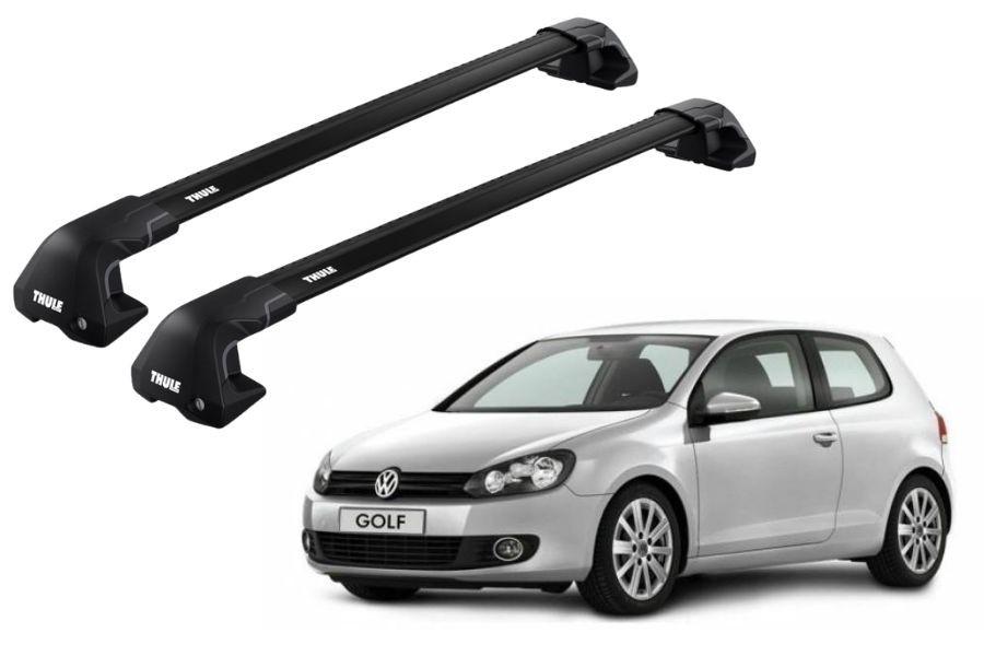 Barras THULE EDGE Flush para autos VOLKSWAGEN Golf 2008 a 2012 negro