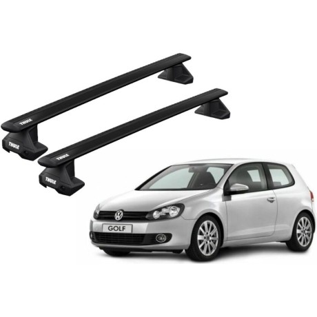 Barras THULE EVO WingBar para autos VOLKSWAGEN Golf 2008 a 2012 negro