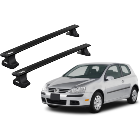Barras THULE WingBar para autos VOLKSWAGEN Golf 2004 a 2007 negro