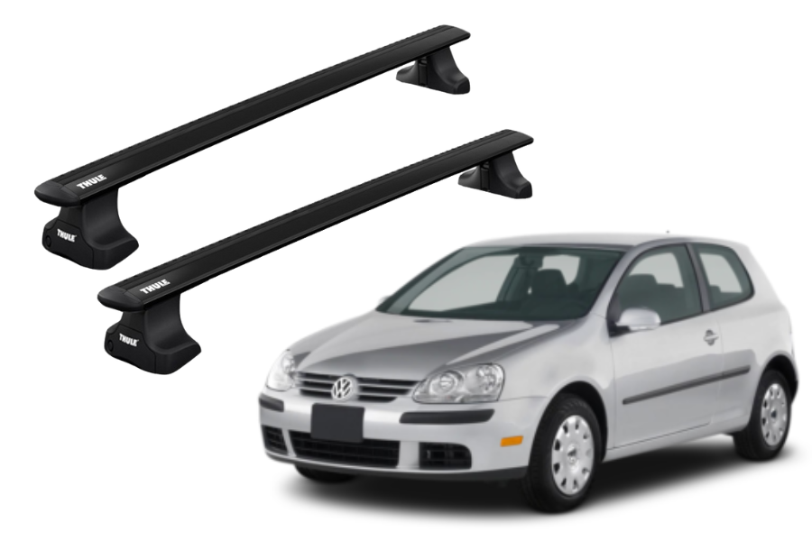 Barras THULE WingBar para autos VOLKSWAGEN Golf 2004 a 2007 negro