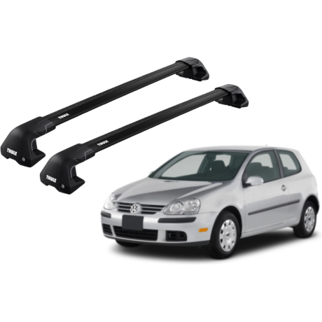 Barras THULE EDGE Flush para autos VOLKSWAGEN Golf 2004 a 2007 negro